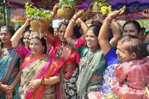 MLA Jhansi participates in Bodrai and Durgamma celebrations