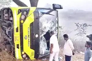 Multiple passengers hurt as TGRTC bus overturns