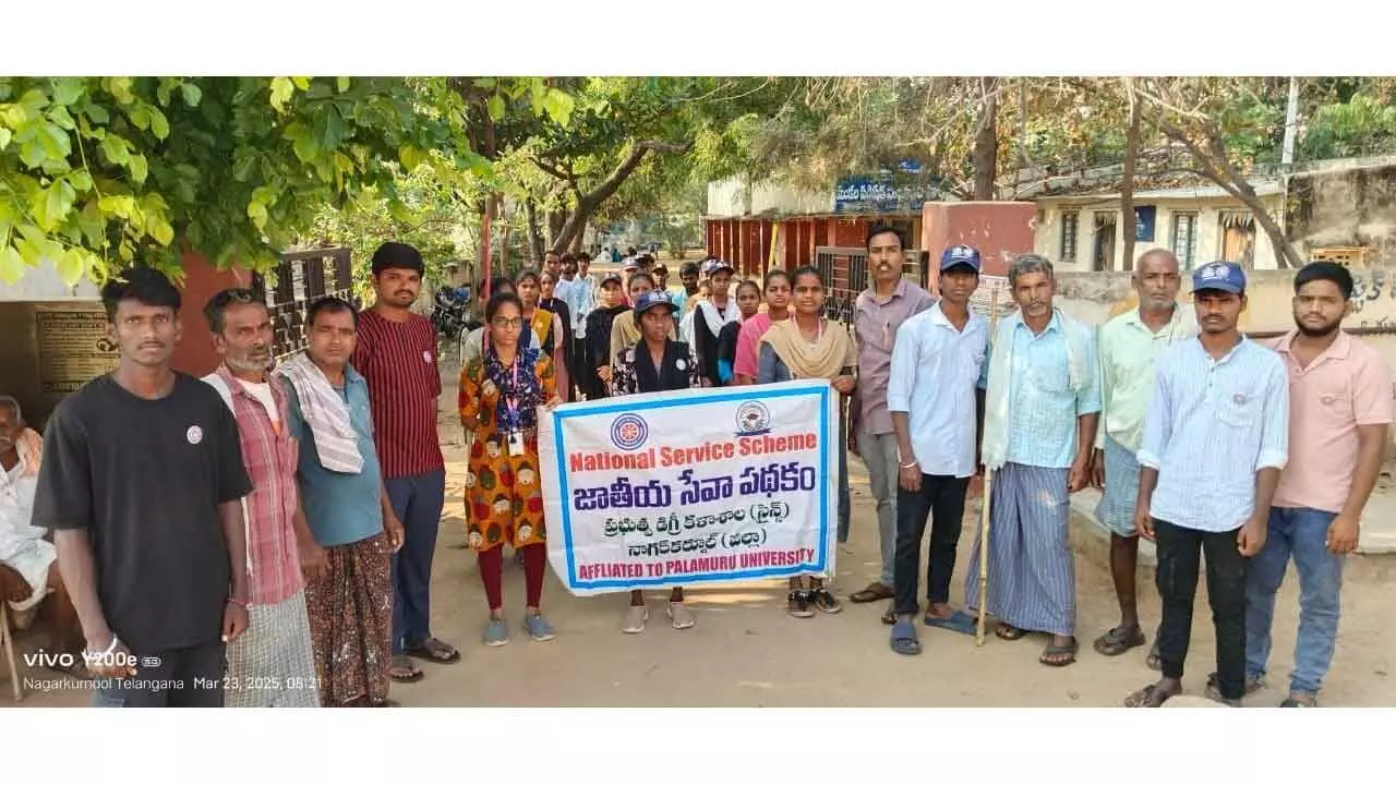NSS students promote Swachh Bharat awareness in Chandubhatla village