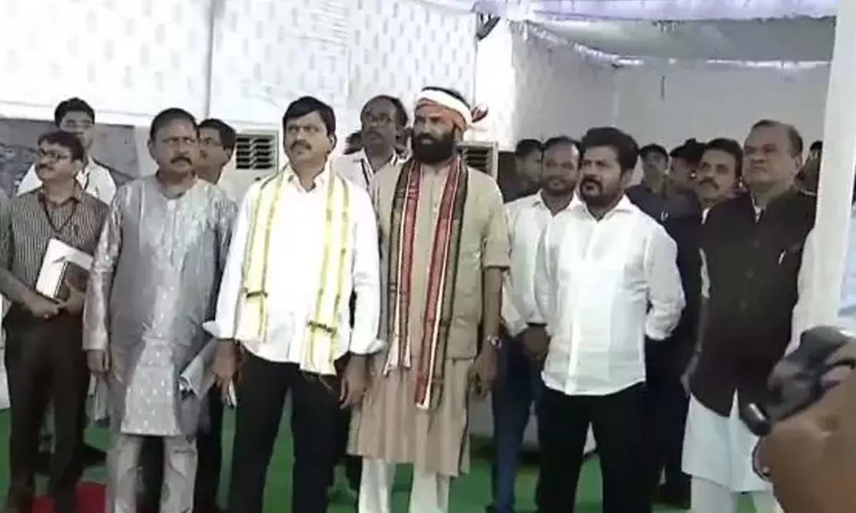 Telangana Chief Minister Revanth Reddy visits model housing colony in Huzurnagar