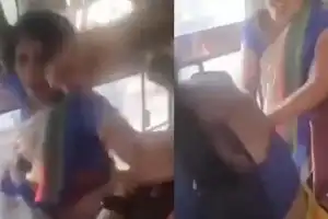 Women fight over bus seat