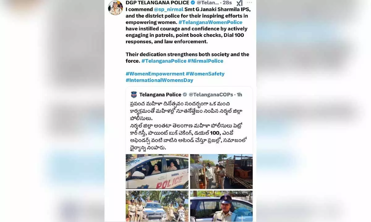 Women police officers join special patrol duty as DGP congratulates them