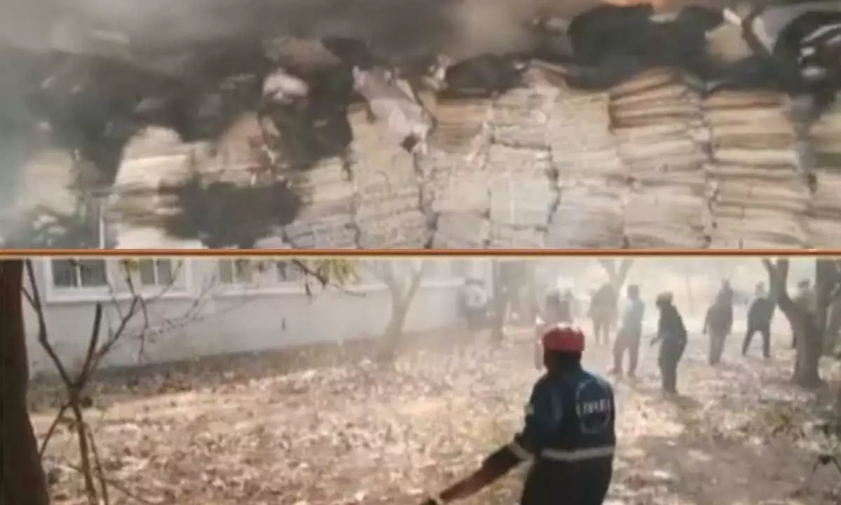 Fire Erupts Again at Satavahana University in Karimnagar