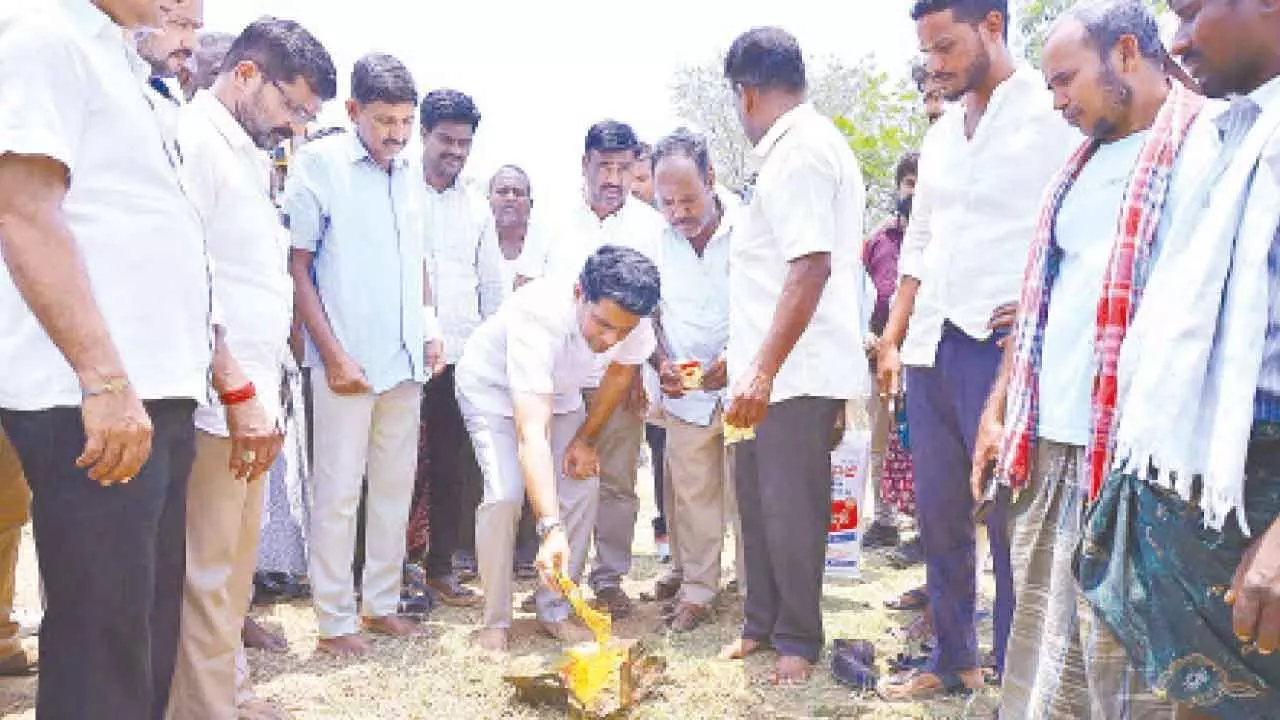 MLA Rajesh Reddy conducts ground-breaking ceremony for new CC road
