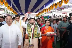 Revanth celebrates Sri Ram Navami at Bhadradri Temple