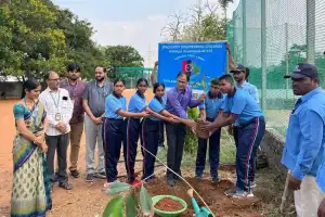 Sphoorthy Engineering College NCC conducts tree plantation drive and Yoga and Fitness session