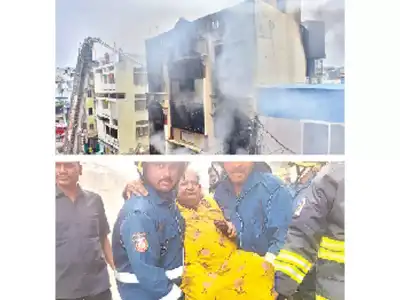 8 narrowly escape as big fire breaks out in building