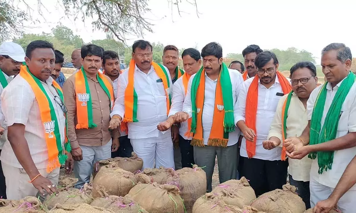 BJP leaders urge immediate purchase of wet rice