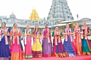Caribbean beauty queens visit Yadagirigutta for spiritual trip