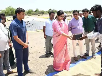 Collector Abhilasha Abhinav upset over poor management at paddy buying center