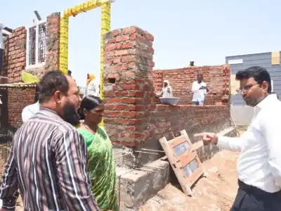 Collector Santosh Inspects Indiramma Housing in Gopal Dinne, Calls for Quick Completion