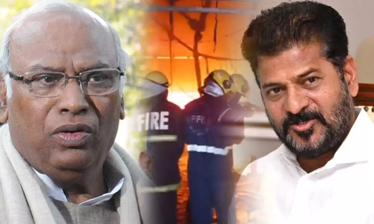 Fire in Hyderabad: AICC President Kharge calls Chief Minister Revanth Reddy