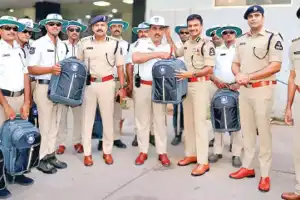 Hyderabad traffic police get new hats to stay cool