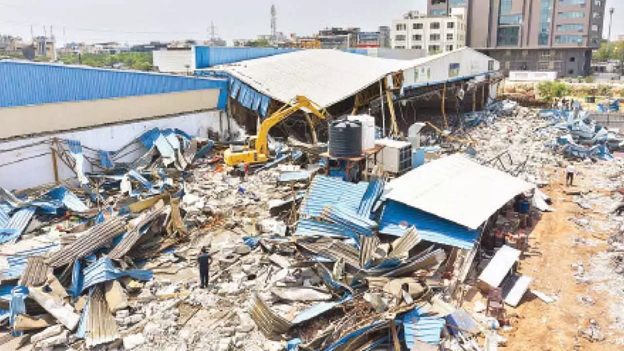 HYDRA steps up action, demolishes illegal buildings in Gachibowli