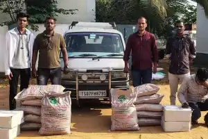 Illegal Liquor Making Materials Seized Near Nagarkurnool