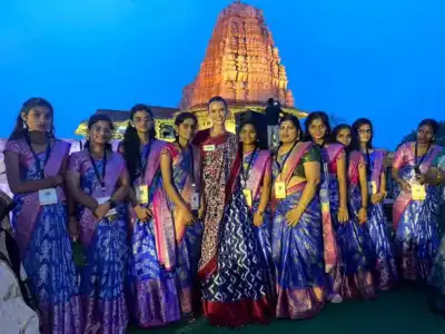Miss World Contestants Visit Ramappa Temple in Sarees to Experience Indian Culture