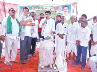 MLA Rajesh opens new rice buying center