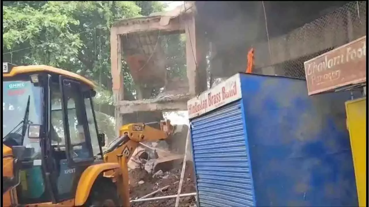 Two injured as old staircase of Fatehnagar flyover collapses in Hyderabad
