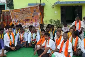 BJP Protests in Alampur Over Road and Flood Issues