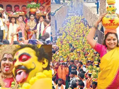Bonalu festival starts with a big celebration at Golkonda Fort