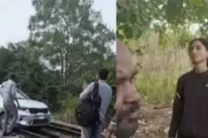 Hyderabad: Woman drives car on train tracks while drunk