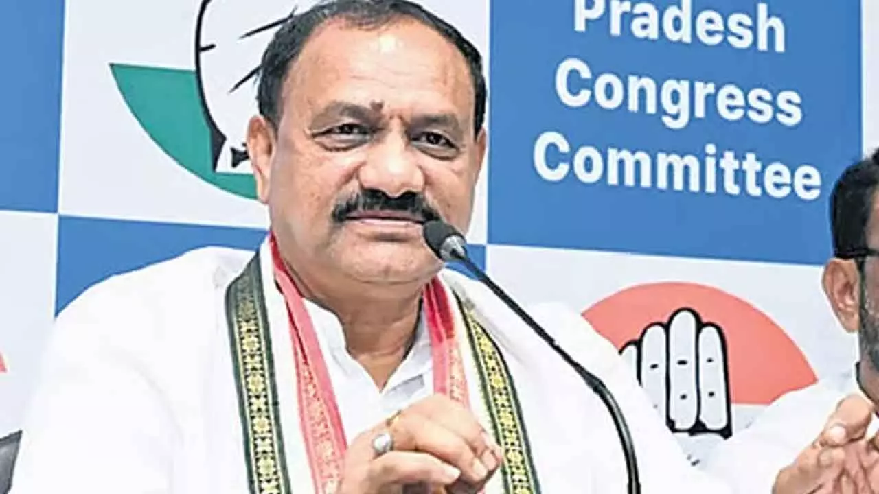 Mahesh Goud challenges Harish Rao to a public debate on Kaleshwaram