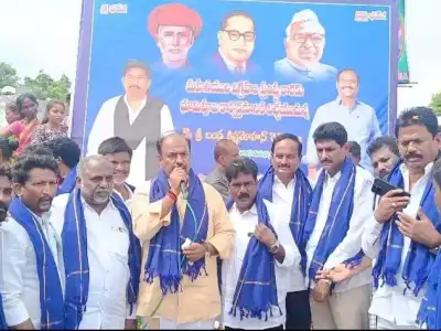 MLA Bandla Krishnamohan Reddy Starts Building Dr. B.R. Ambedkar Statue in Palvai Village