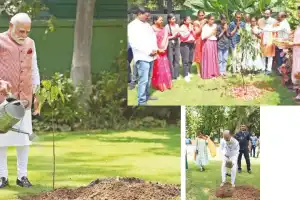 Prime Minister, Ministers, and Students Plant Trees