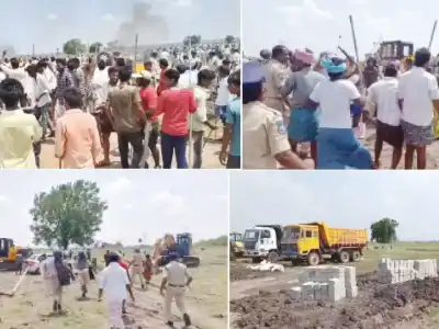 Protesters set fire to factory vehicles during demonstration