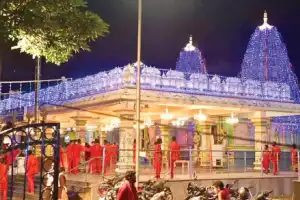 Shri Mahashakti temple decorated for Chaturdasha celebrations
