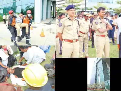 Staff quickly move to safety during fire drill at TGICCC building