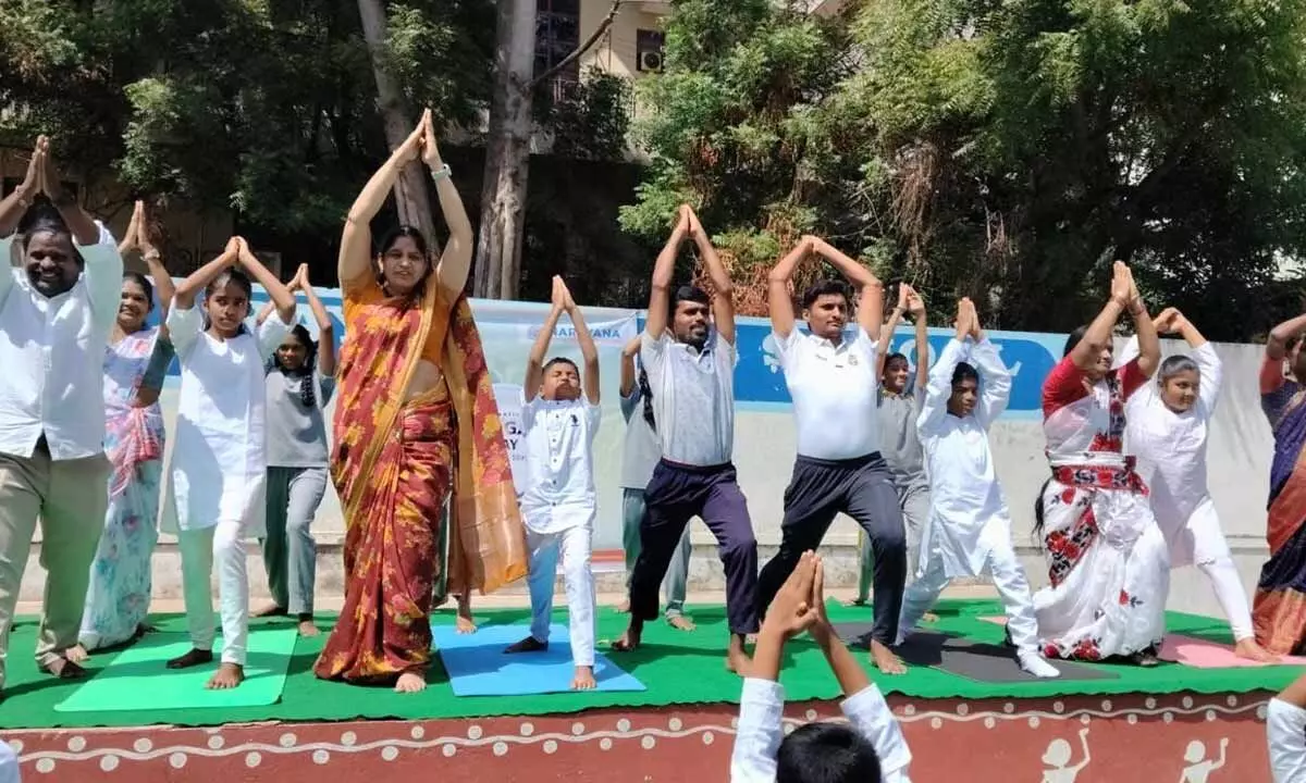 Yoga Day Celebrations at Narayana School, Vanasthalipuram