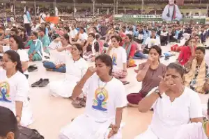 Yoga event held at LB stadium