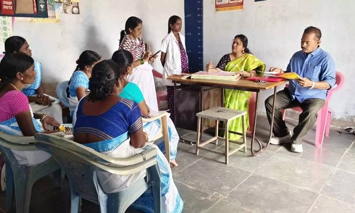 Dr. Sandhya Kiran highlights the importance of hospital births and starts health screenings at Jammi Chedu Sub-Center in Jogulamba Gadwal
