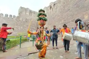 Fifth Bonam offered to goddess Yellamma at Golconda Fort