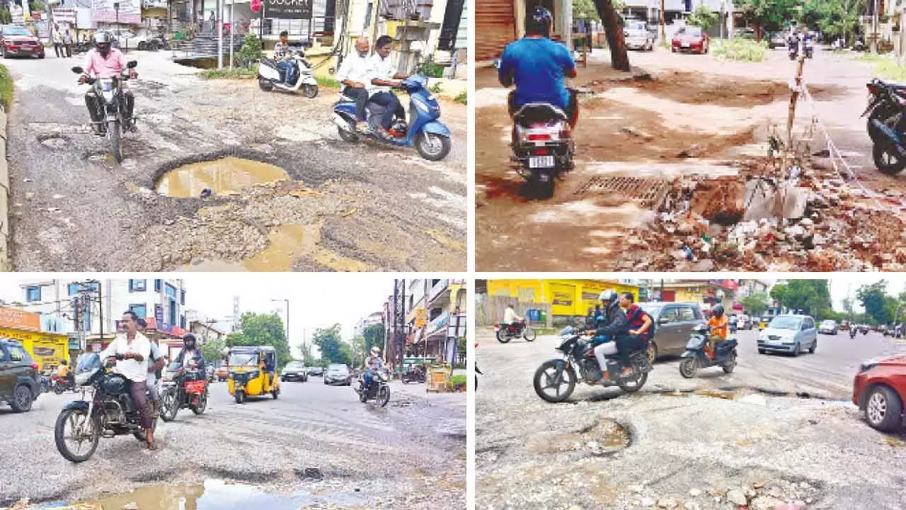 Hyderabad: Rains stop but roads remain damaged