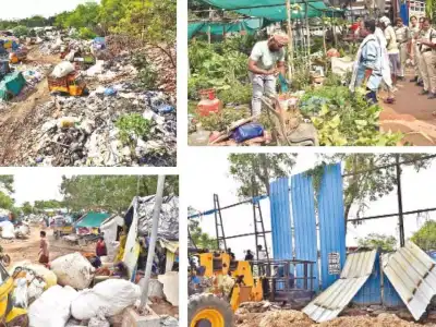 HYDRAA removes illegal structures in Musi riverbed, Moosapet