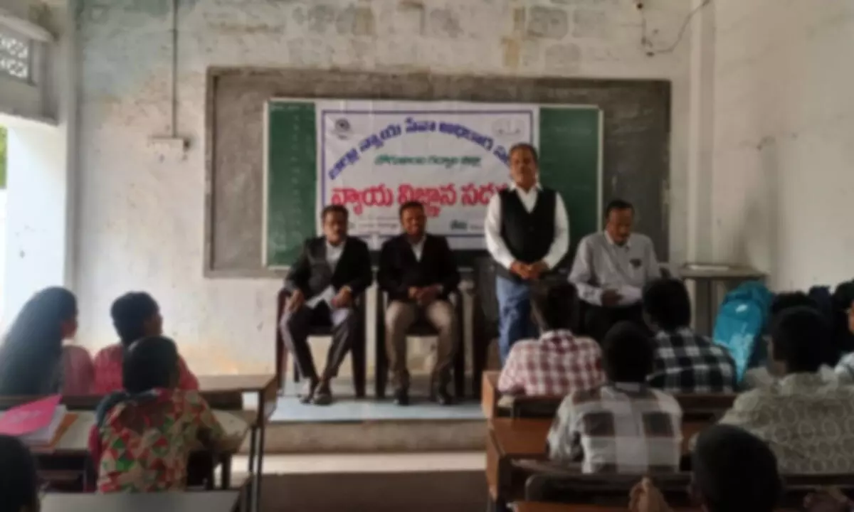 Legal Services Team Raises Awareness on Ragging at Sri Krishnaveni Junior College