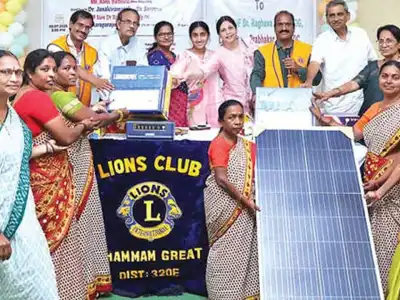 Lion’s Club gives solar panels to Anganwadi centers