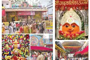 Mahakali temple decorated for Lashkar Bonalu