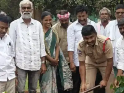 Market Yard Chairman Doddappa Visits Indiramma Houses and Plants Trees in Uppal Camp