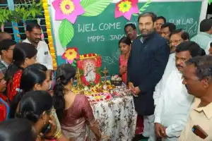 MLA Anirudh Reddy and Principal Secretary Yogita Rana Open AI Computer Lab in Jadcherla