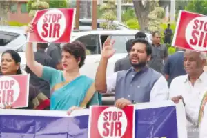 MP Vamsi Krishna protests against SIR program