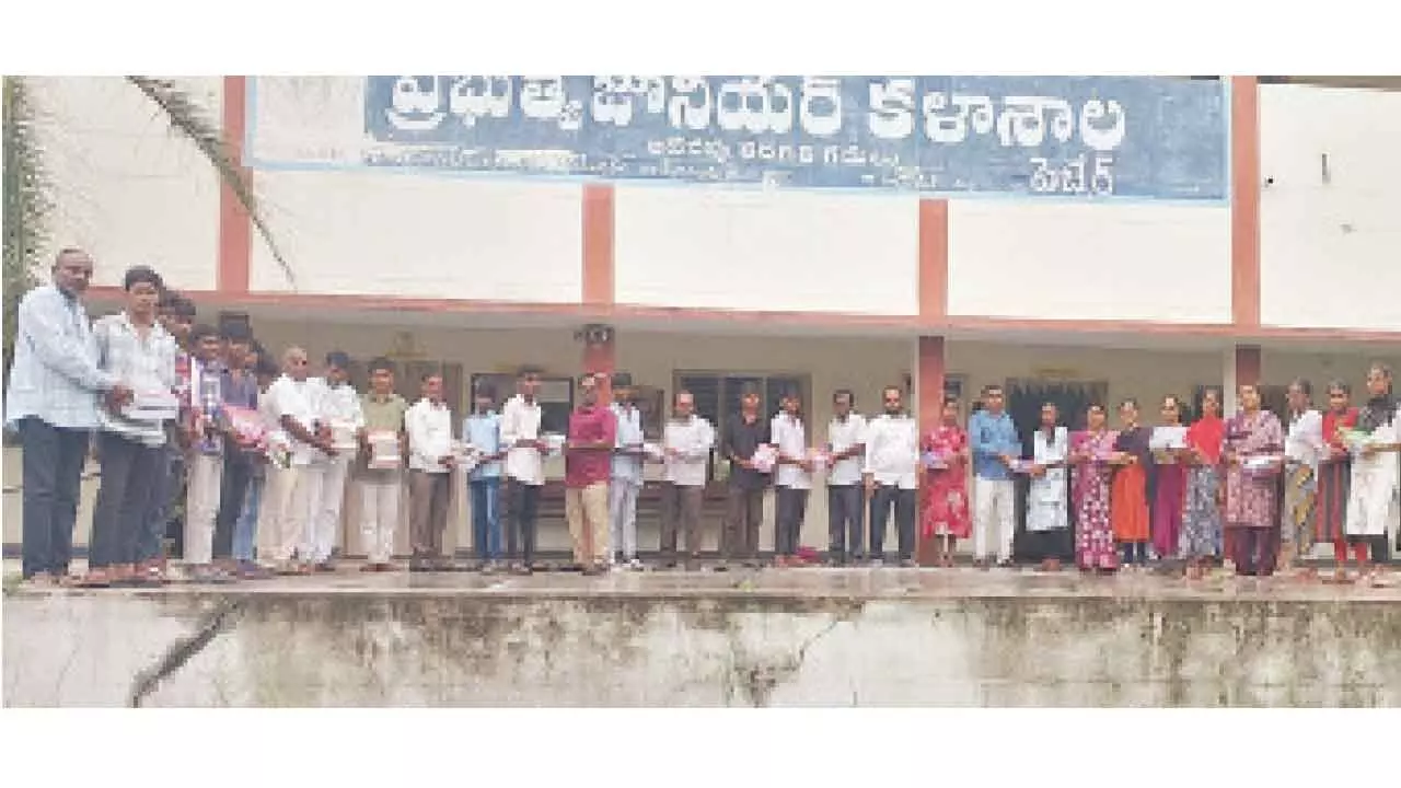 Textbooks given to high school students