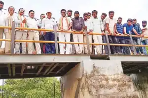 Water released from canal in Gundlapalli village