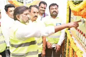 Bhatti and Jupally open power station in remote village