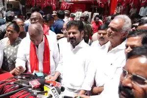 Chief Minister Revanth Reddy attended the funeral of former MP Suravaram Sudhakar Reddy in Hyderabad