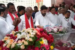 Chief Minister Revanth Reddy honors CPI leader Suravaram Sudhakar Reddy