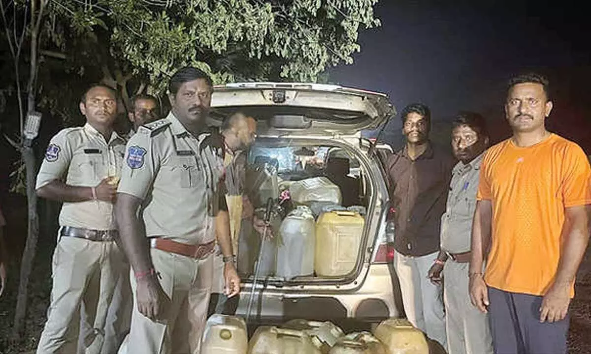 Diesel thieves run away after spotting police