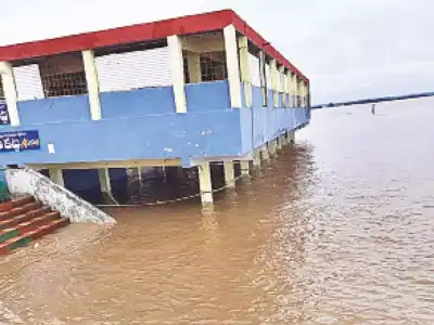 Godavari River floods at Bhadrachalam